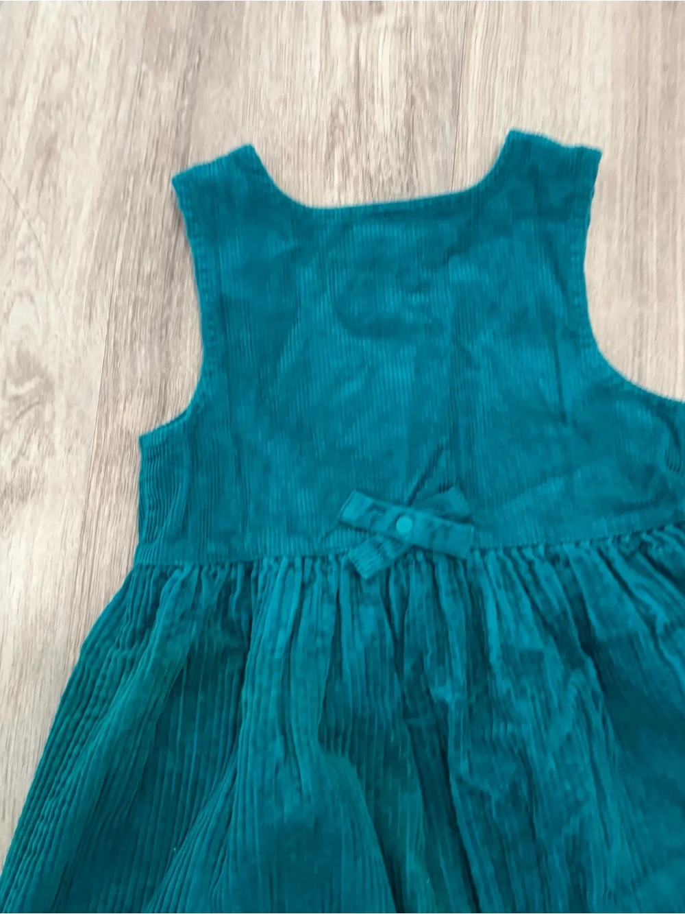 VTG Gymboree Rainbow Tag Teal Corduroy Dress Cottage Prairie Girls 6/7 80s 90s